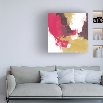 Art mural sur toile tendue - "Desert Slice I" de June Erica Vess pour décoration de salon, de chambre à coucher ou de bureau - 14 x 14