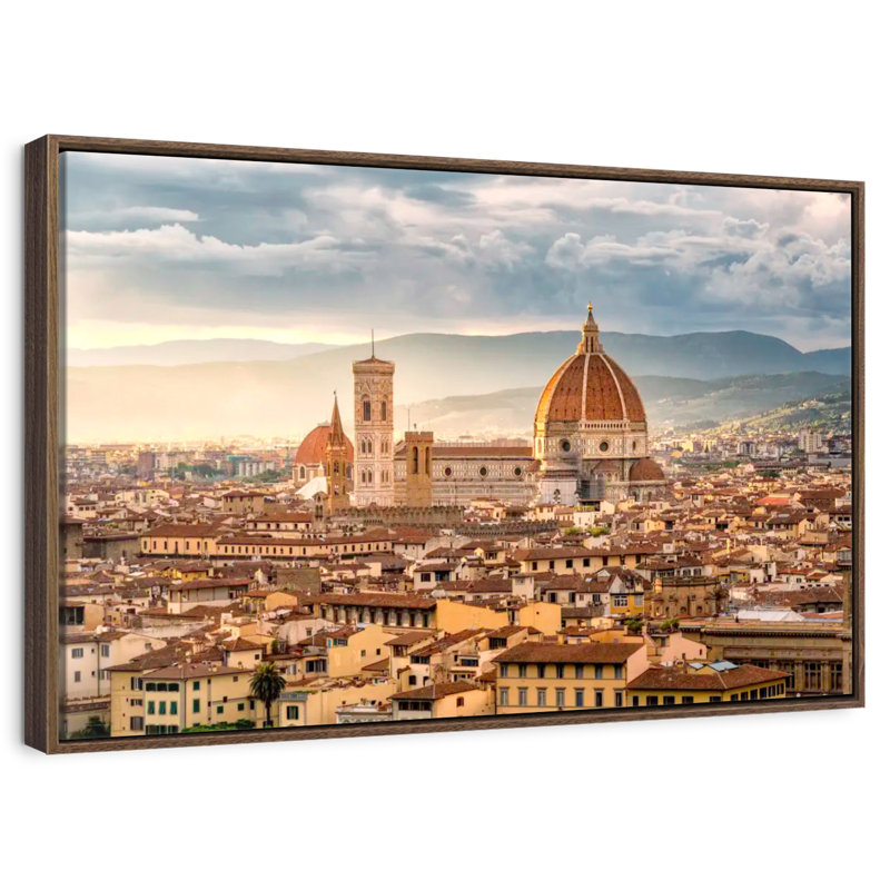 Cathédrale Santa Maria Novella, 37 po x 25 po, Cadre flottant noyer