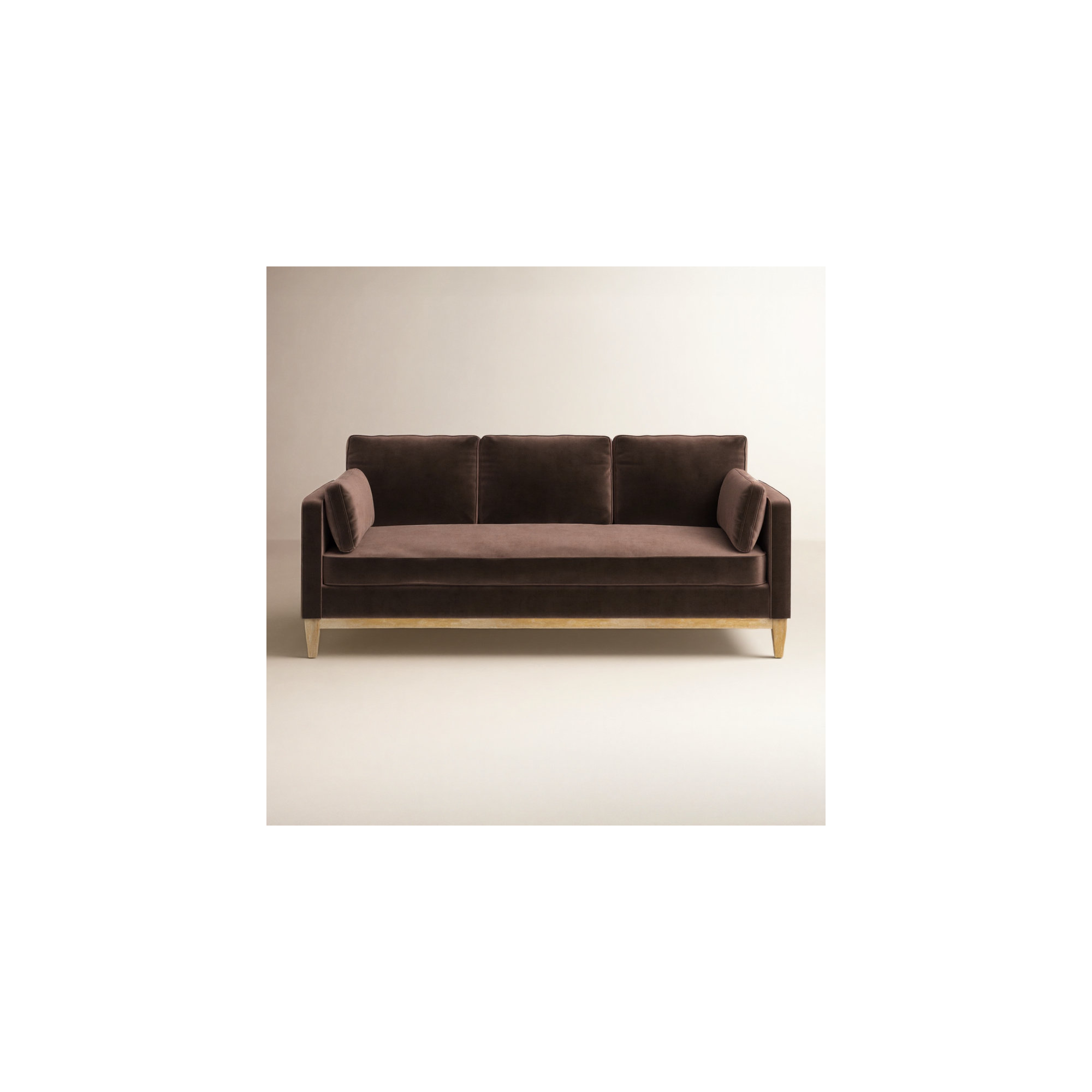 Pera 84'' Upholstered Sofa, Deep Brown Velvet