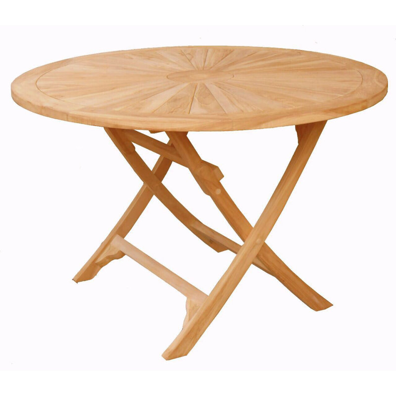Stylish Janay Round 120cm Outdoor Dining Table – Folding Teak 6 - Person Table for Garden, Patio, or Terrace Seating