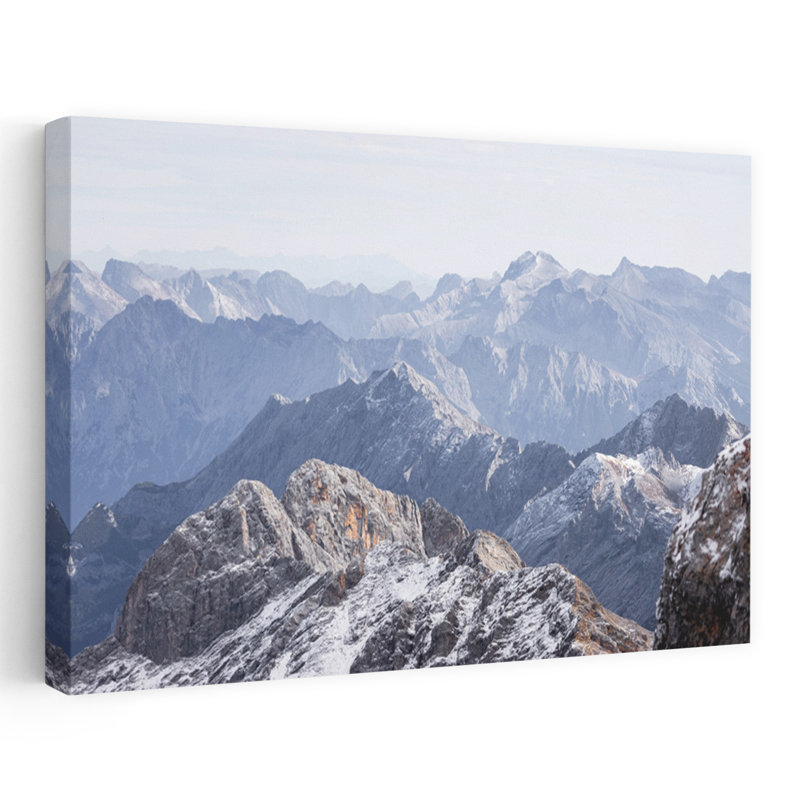 Art contemporain contemporain, paysage de montagne abstrait, H 40 po x l 60 po
