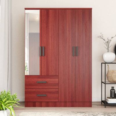 Armoire 4 portes avec 2 tiroirs et tablettes Apollonios