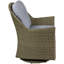 Chaise d'extérieur coulissante en osier avec coussins