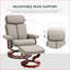 Fauteuils inclinables, fauteuil inclinable pivotant à 360 ° avec repose-pieds HOMcom, gris ardoise PU | Base en bois d'eucalyptus