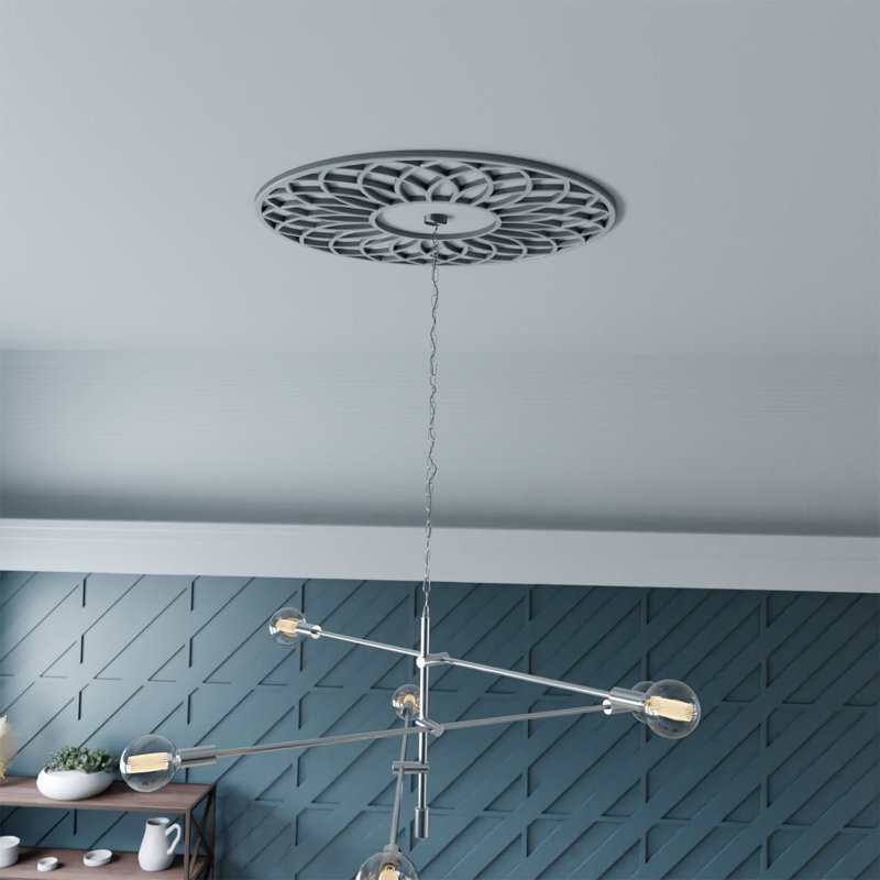 Médaillon de plafond architectural en PVC de qualité architecturale 32 pi x P 11 po x P 1 po, nickel, Nickel