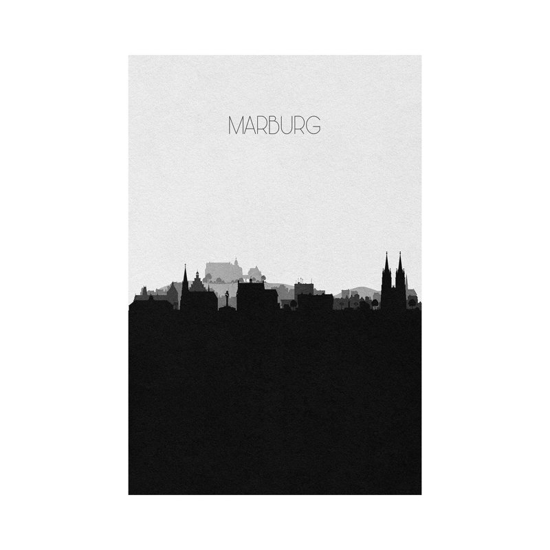 Marburg, Germany City Skyline by Ayse Deniz Akerman - Wrapped Canvas Print