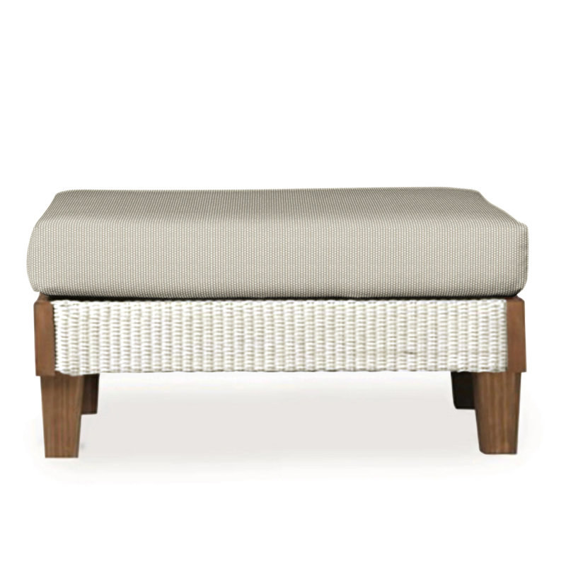 Catalina Outdoor Ottoman, Consider Indigo, Antique White