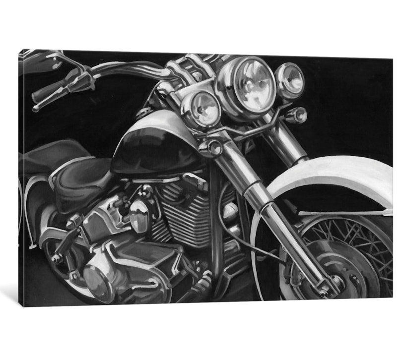 «Classic Hogs I», impression sur toile, H 8 po x l 12 po x P 0,75 po, Toile tendue, Pas de tapis