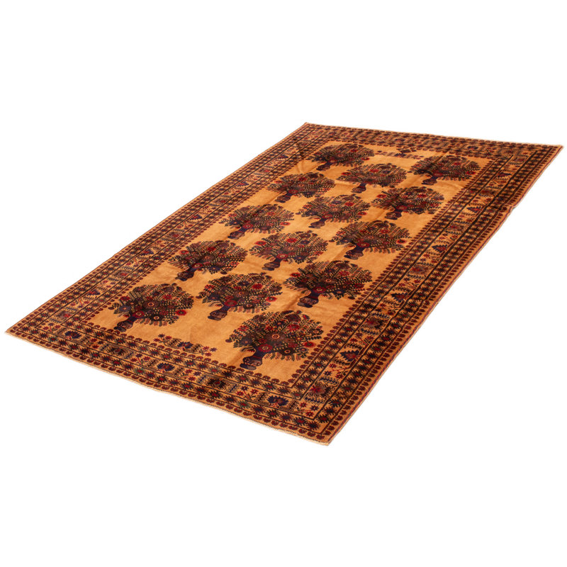 Tapis brun clair Teimani 6 pi 5 po x 9 pi 5 po