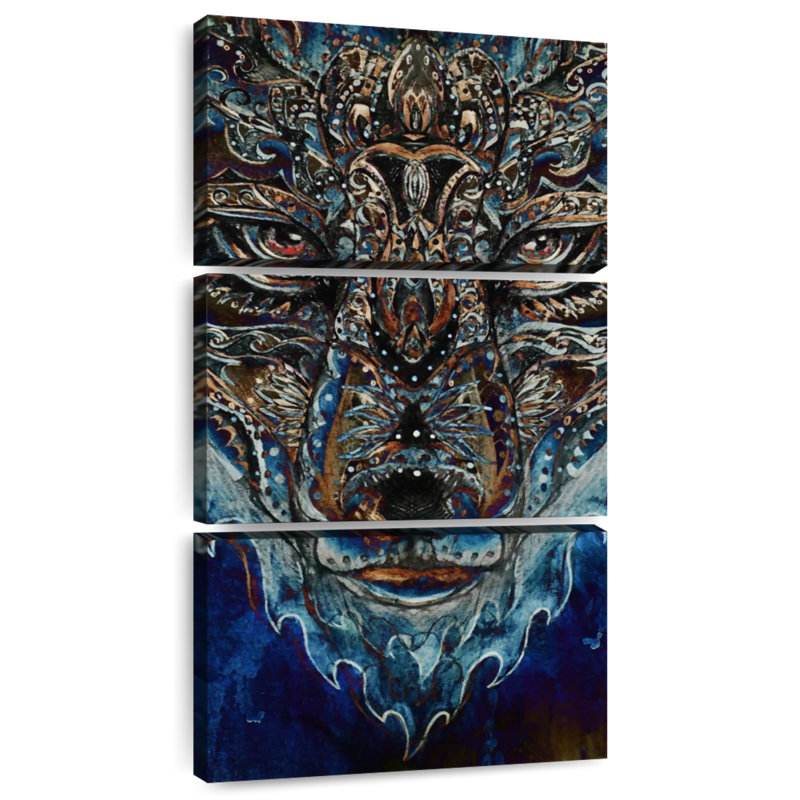 Loup bleu abstrait