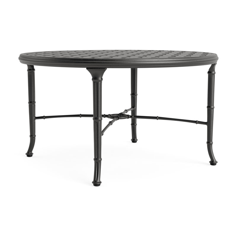 Calcutta Outdoor Round Chat Table, Textured Pewter