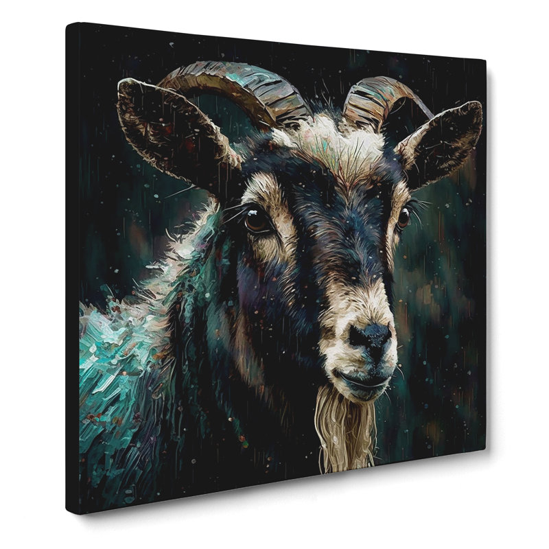 Goat Palette Knife Painting - Print