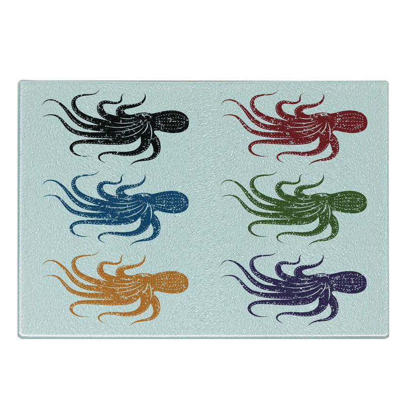 Planche à découper en verre trempé Ambesonne Octopus