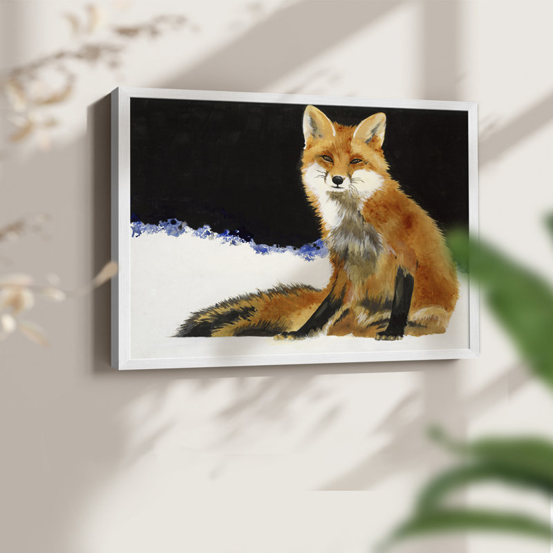 Renard - reproduction encadrée - réarmable, H 22 po x l 28 po, Blanc