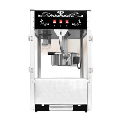 Commercial Popcorn Machine With 16Oz Kettle – Stainless Steel, Countertop Popcorn Maker With LED Light, Scoop, Oil Spoon & 3 Popcorn Cups – Black