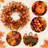 Artificial Fall Wreath with Pumpkin Berries and Oak Leaves for Front Door