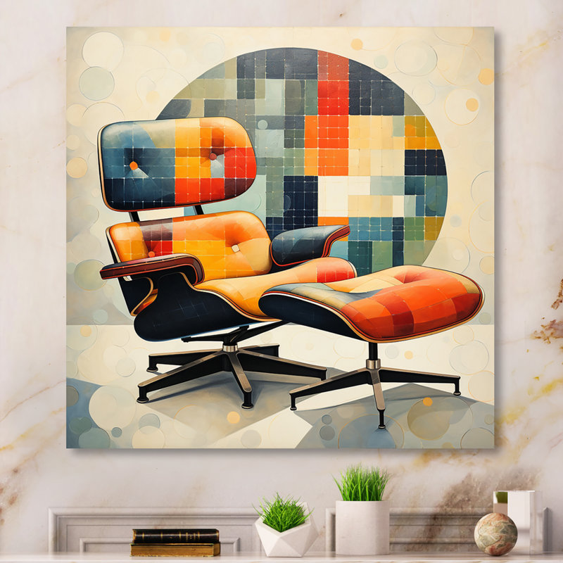 Mid-Century coloré Eames Elegance IV - impression sans cadre sur métal, H 16 po x l 16 po x P 1 po