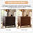 Kirk Mid-Century Modern 28"W 3-Drawer End Table with Charging Station-1558309043