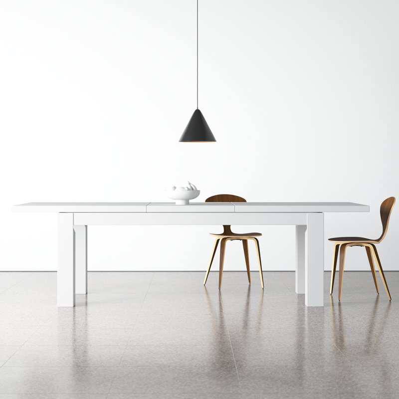 White Gloss Extendable Rectangular MDF Dining Table