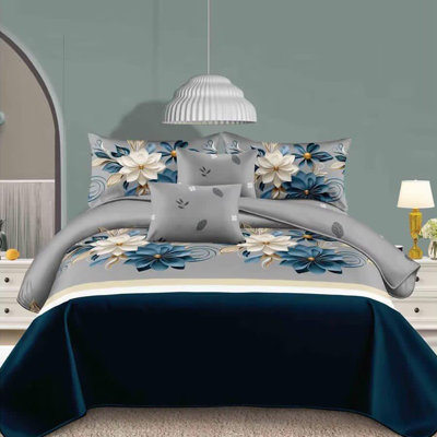 Microfiber Floral Duvet Cover Set