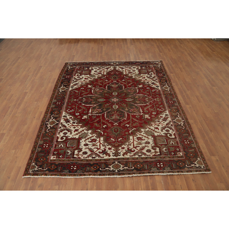 Tapis traditionnel géométrique rouge 7 x 9