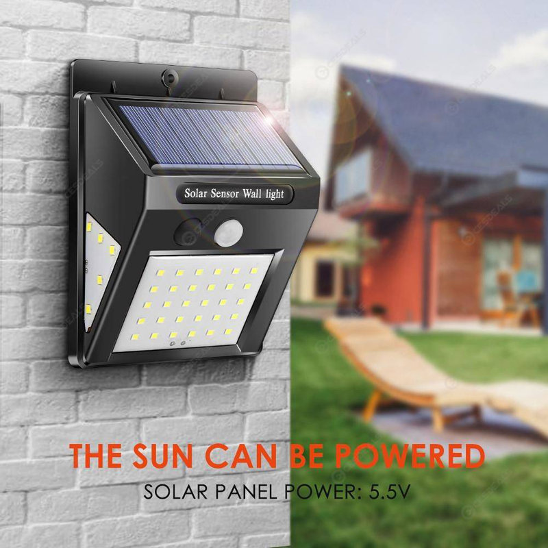 Éclairage de zone de sécurité solaire à énergie solaire avec capteur de mouvement