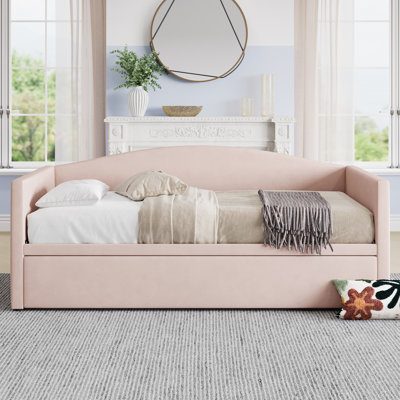 Yorric Daybed With Adjustable Trundle, Plush Velvet Upholstery by NFusion