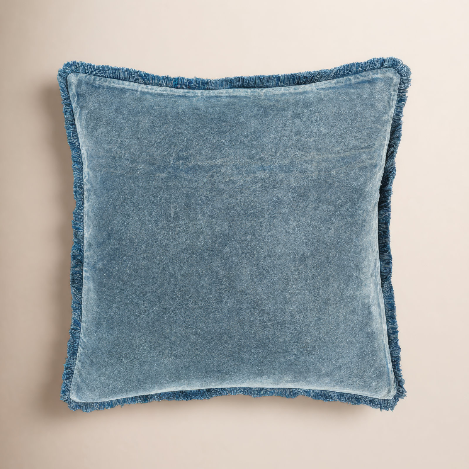 Steph Cotton Pillow Cover, 18" x 18", Down, Denim