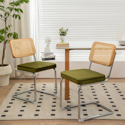 Ensemble de 2 chaises de salle à manger en rotin