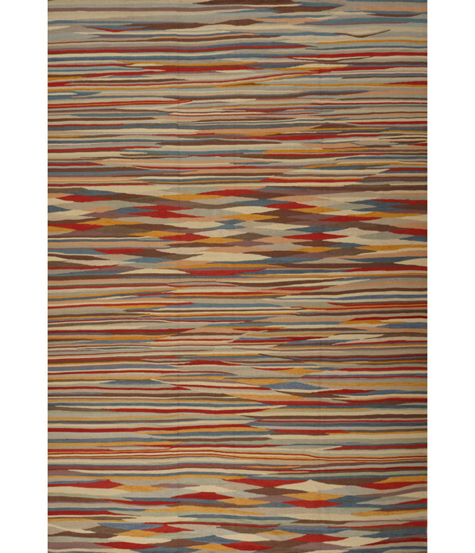 Abstract Area Rug in Orange/Beige