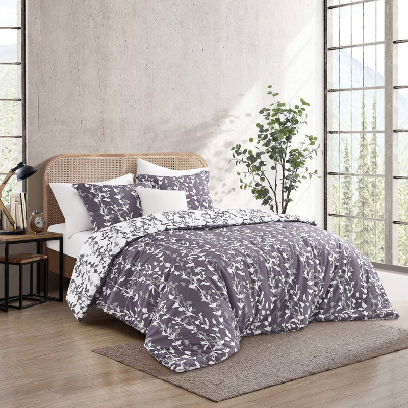 Ensemble d'édredon 3 pièces Marilla, Édredon très grand + 2 taies décoratives, Mauve