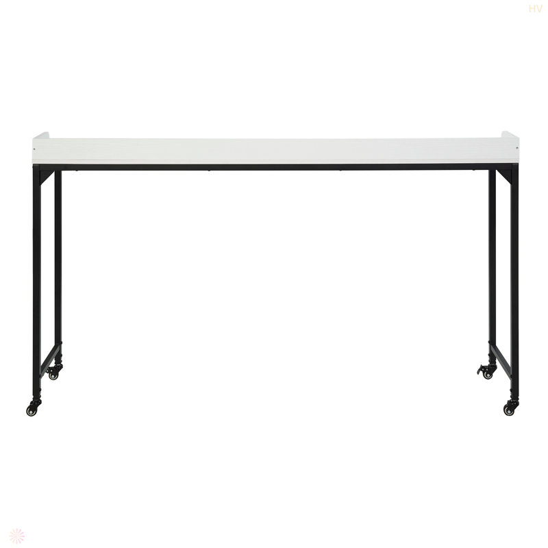 Multipurpose Over The Bed Desk With Adjustable Height, Metal Legs With Casters, Overbed Table 1Pc, Laptop Table For Bed, Breakfast Table