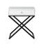 Koda 23" White Wooden End Side Table Nightstand With Glass Top-664455235