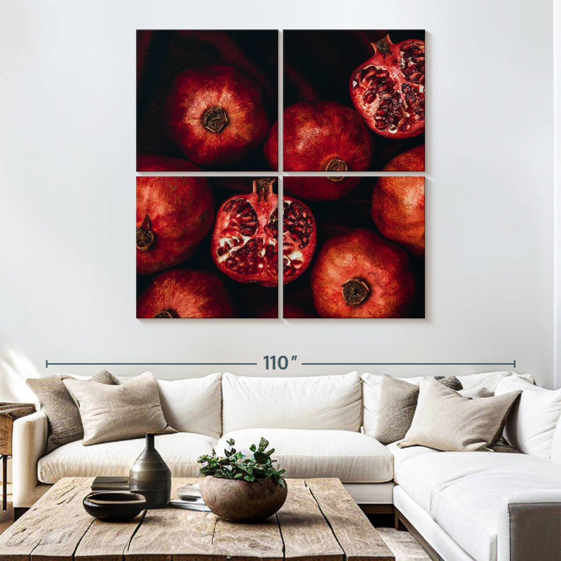 Yarlin Red Pomegranates, 74" H x 74" W