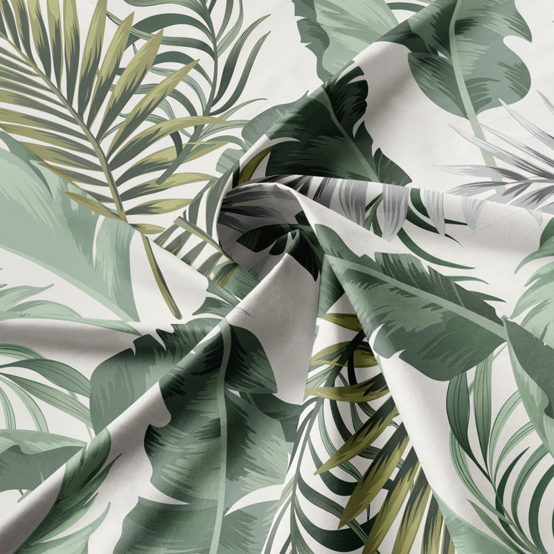 Frondosa  Seagrass Cotton Simple Top Pocket Drapery Panel Set of 2, 50" W  x 156" L