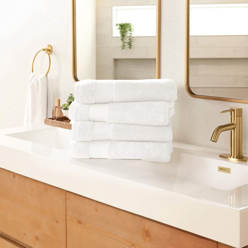 100% Cotton Midweight Bath Towel - Basics by Wayfair™, White