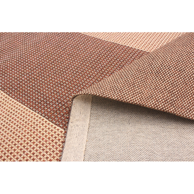 Tapis de zone brun/brun clair touffeté à la main collage Houk