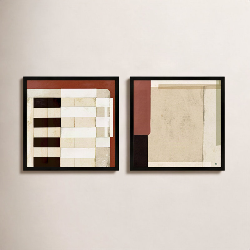 City Scape 2,3 Set of 2 by Marco Marella for Studio M - Framed Wall Art, Framed Print Paper without Mat, Black, 16" H x 16" W