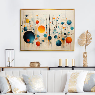 «Green Green Beige Mid Century Abstract Retro III», reproduction d'art sur toile