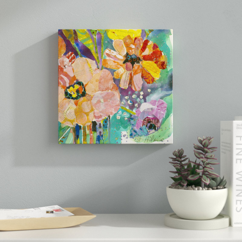 «Bold Blooms IV», peinture sur toile, H 12 po x l 12 po, Toile tendue