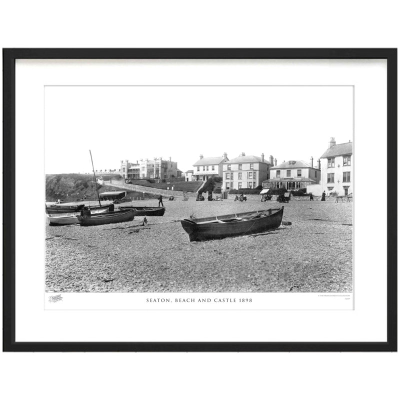 Seaton, Beach And Castle 1898 by Francis Frith - Single Picture Frame Print, 60cm H x 80cm W x 2.3cm D