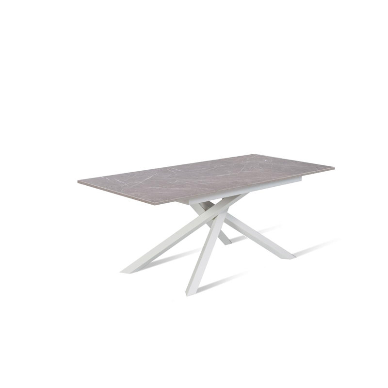Daequon Extendable Oak Rectangular Dining Table, Anthracite, White