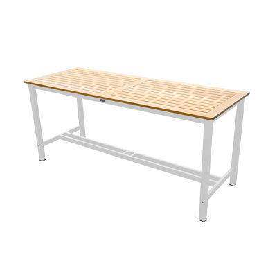 Narrow Counter Height 82" Teak and Aluminum Table