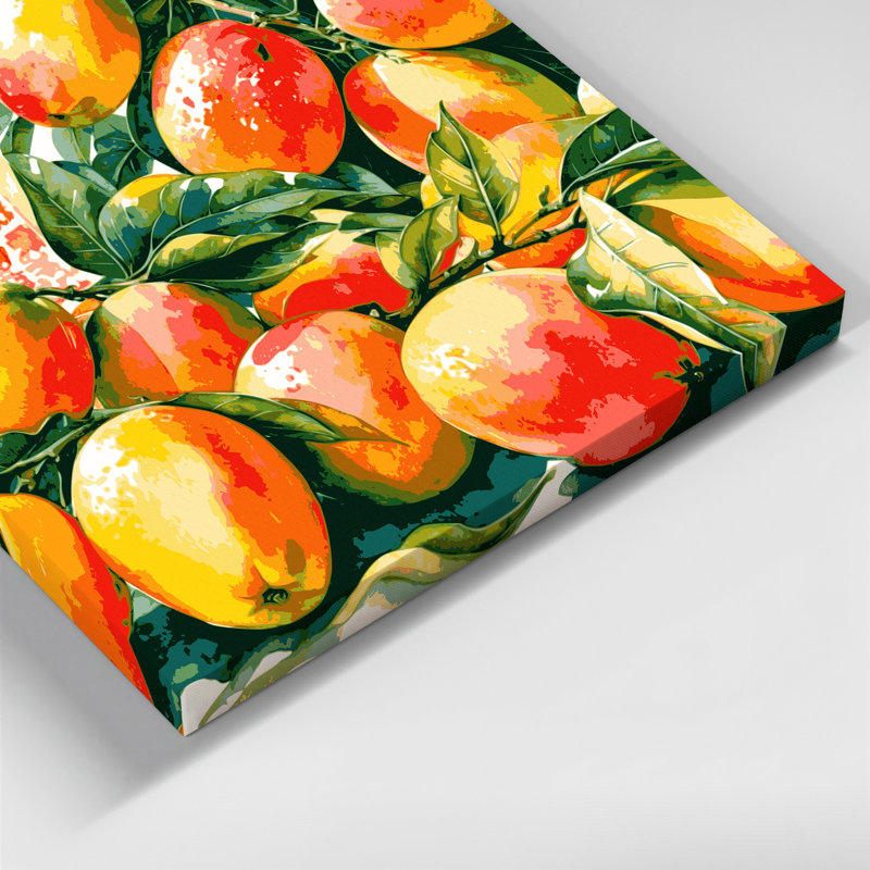 «Hawaiian Mangoes», art mural sur toile brune, H 11 po x l 14 po