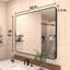 Cozy l 48 po x H 36 po Miroir de salle de bain mural moderne avec cadre noir mat-514696250-514696199