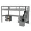 Structure de lit simple de taille mezzanine avec bureau intégré et tiroirs de rangement doubles-407846656