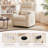 Modern Upholstered Chenille Fabric Electric Power Recliner with Massage, 360 Degree Swivel Sofa Seat with Drink Holder-1391139396
