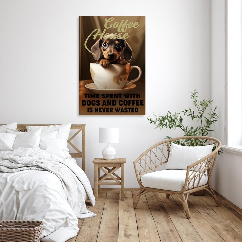 " Dachshund Coffee House ", 20" H x 16" W x 1.25"D