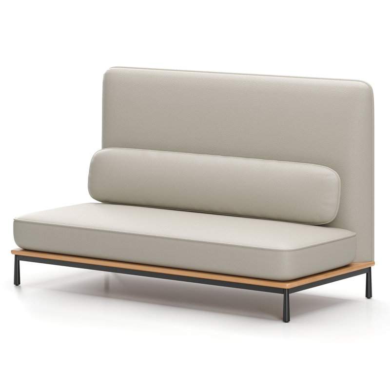 Arc Sofa Two-Seater High Back Middle, Natural Oak, Omega Ice