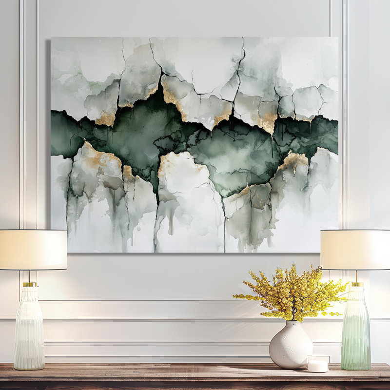 «White and Grey Fragmented Silence Of Perception I», reproduction de métal abstrait minimaliste, H 24 po x l 32 po
